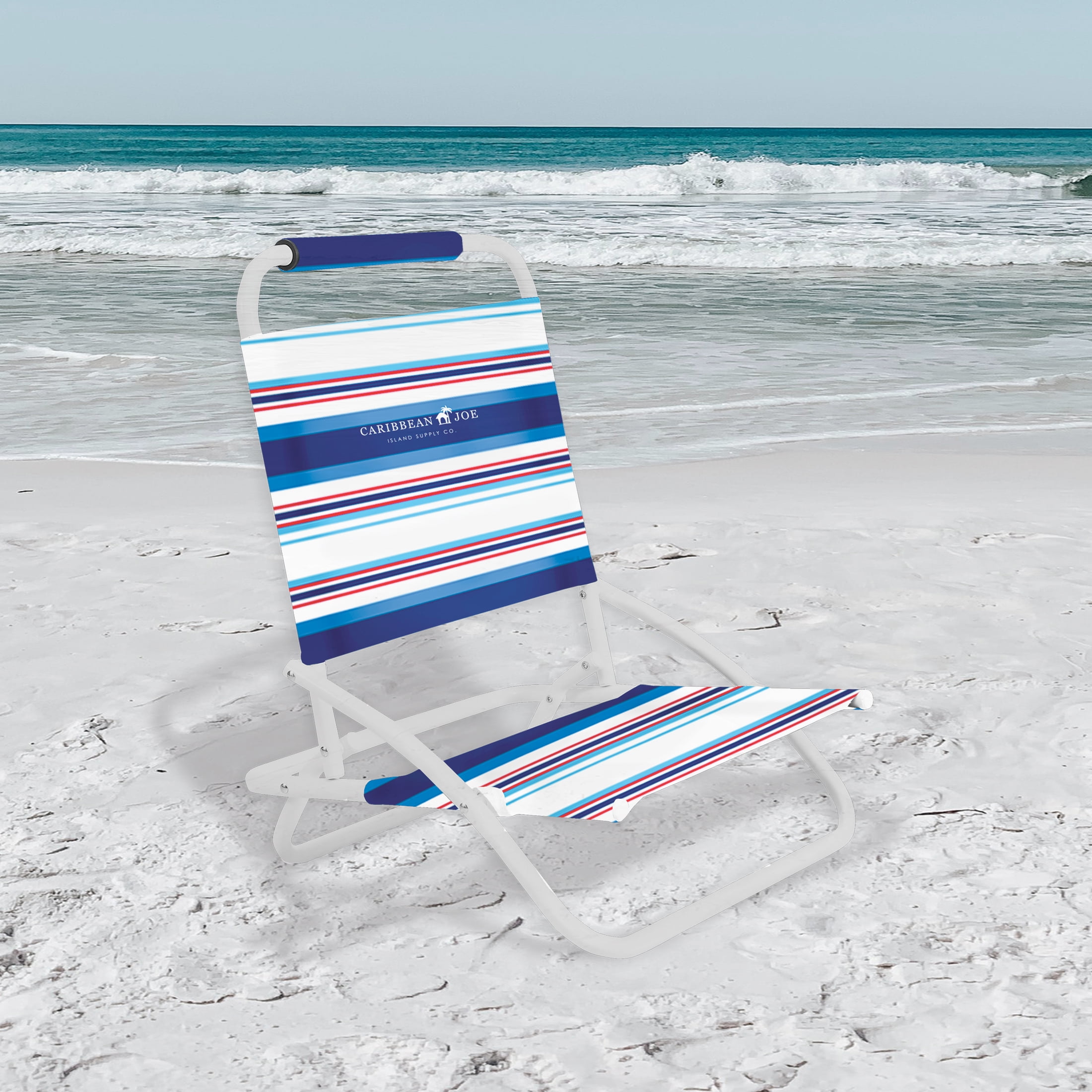 (2 pack) Caribbean Joe One Position Folding Beach Chair, Lightweight