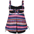 thumbnail image 3 of Hilor Women's Plus Size Swimsuit Floral Tankini Set Drawtring Modest Two Piece Bathing Suit, 3 of 7