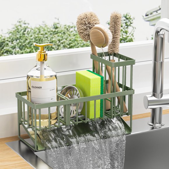 Soporte de esponja Caddy Cisily para fregadero de cocina, acero inoxidable 304