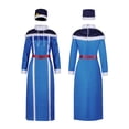 thumbnail image 2 of Disfraz de Juvia Lockser de Anime 100 Years Quest, peluca, vestido, uniforme, sombrero, chal, pegatinas, traje de fiesta de carnaval de Halloween para mujer, 2 of 5
