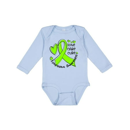 

Inktastic Love Care Cure Lymphoma Awareness Lime Green Ribbon Hearts Boys or Girls Long Sleeve Baby Bodysuit