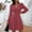 Brick Red, variant on Sweater Dress for Women Fall Long Sleeve V Neck Ribbed Knit Dresses (Grey M)