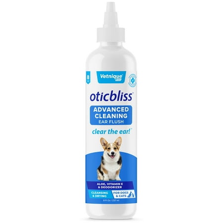 UPC: 0717932350287 | Vetnique Labs Oticbliss Advanced Cleaning Ear Flush for Dogs & Cats with Odor Control – Clear the Ear 8 fl oz