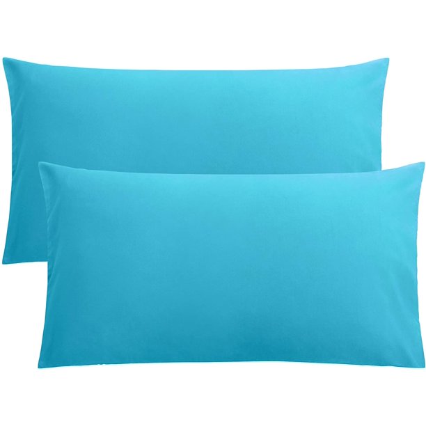 FLXXIE Paquete de 2 fundas de almohada estándar de microfibra, 1800 fundas de almohada súper suaves con cierre de sobre, fundas de almohada resistentes a las arrugas, la decoloración y las manchas par