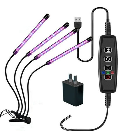 

1 Set Grow Lights For Indoor Plants Red Blue Spectrum Plant Grow Light Adjustable Gooseneck LED Grow Lamp 10 Dimmable Levels & 3 Switch Modes Plant Light Bars For Succulents Seedlings Indoor Green