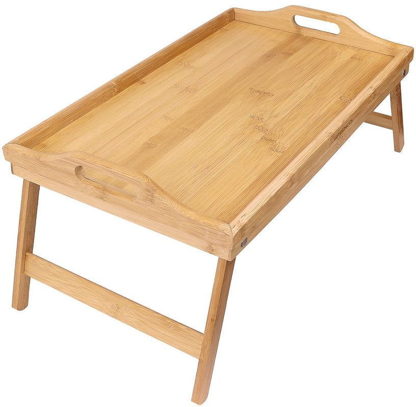 Breakfast Bed Tray Table with Folding Legs Laptop Tray Serving 