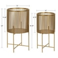 thumbnail image 2 of Kate and Laurel Paynter Modern 2-Piece Metal Floor Planter Set with Foldable Stand, Gold, 2 of 6