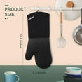 thumbnail image 3 of Sungwoo Extra Long Silicone Oven Mit's, Durable Heat Resistant Oven Gloves with Quilted Liner Non-Slip Textured Grip Perfect for BBQ, Baking, Cooking and Grilling - 1 Pair 14.6 Inch Bla, 3 of 7