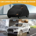 thumbnail image 2 of Funda para auto impermeable para todo clima, protección exterior contra el sol y la lluvia, con tiras reflectantes, negra para Smart Fortwo, 2 of 7