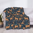 thumbnail image 3 of Yiaed Reindeer Print Blanket Throw Blanket Soft Cozy Flannel Blanket for Home Bed Sofa Couch Chair-50"x40", 3 of 6