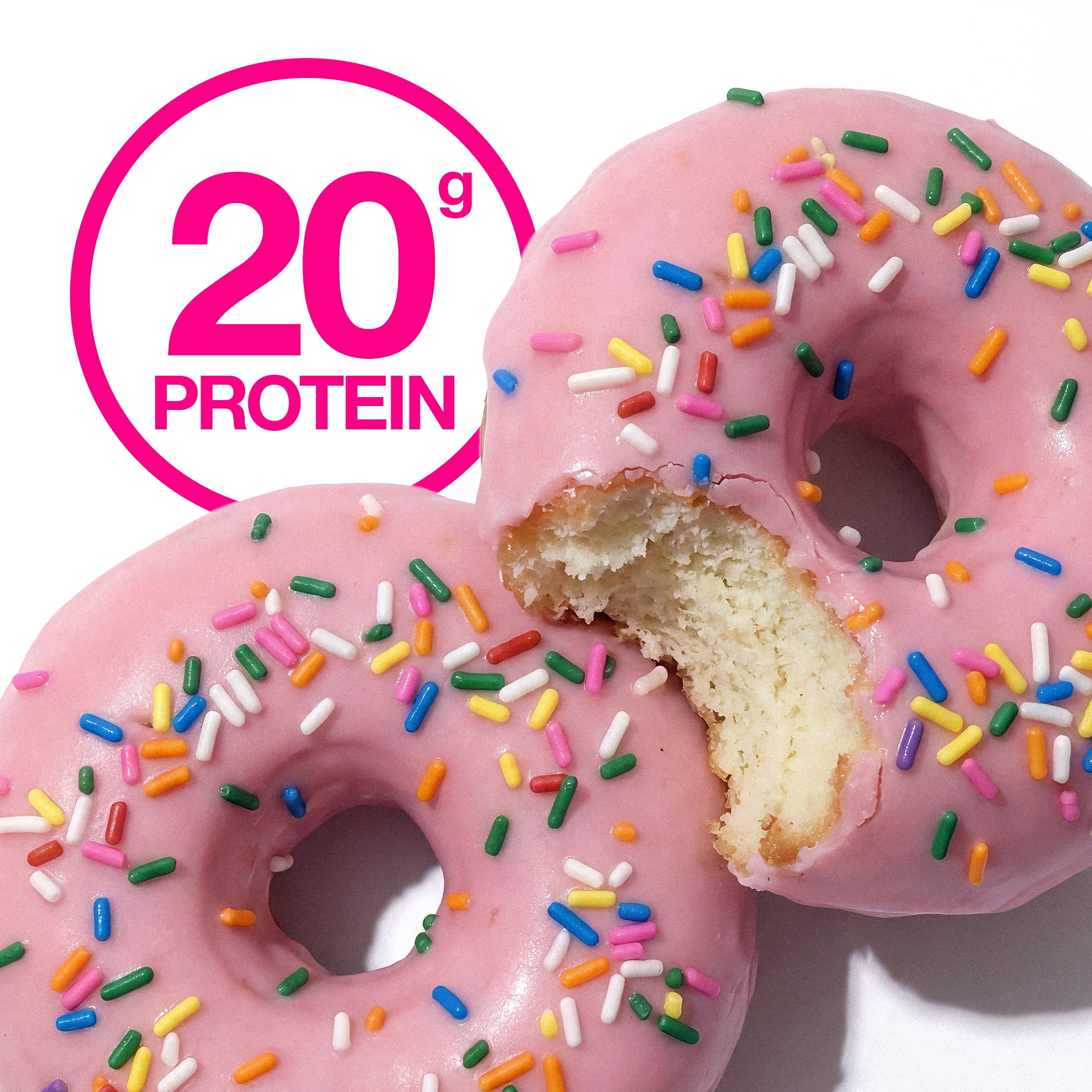 Legendary Foods Protein Donuts, Pink Sprinkle, 20g Protein, 4 Pack, Keto Friendly, Gluten Free