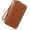 Brown, variant on Womens Wallet Leather Bifold RFID Blocking Credit Card Case with Double Zipper Pockets and Wristlet Strap