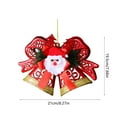 thumbnail image 3 of JeashCHAT Christmas Plastic Bow Bell Ornaments, Christmas Tree Xmas Wreath Hanging Decoration, Bow Bell Shape Pendant with Mini Ribbon Bow and Cute Santa Claus, 8.27" x 7.68", 3 of 6