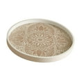 thumbnail image 2 of CarpNettore Bar Circle Decorative Plate Table Centerpiece Home Wooden Candle Holder Tray White, 2 of 9
