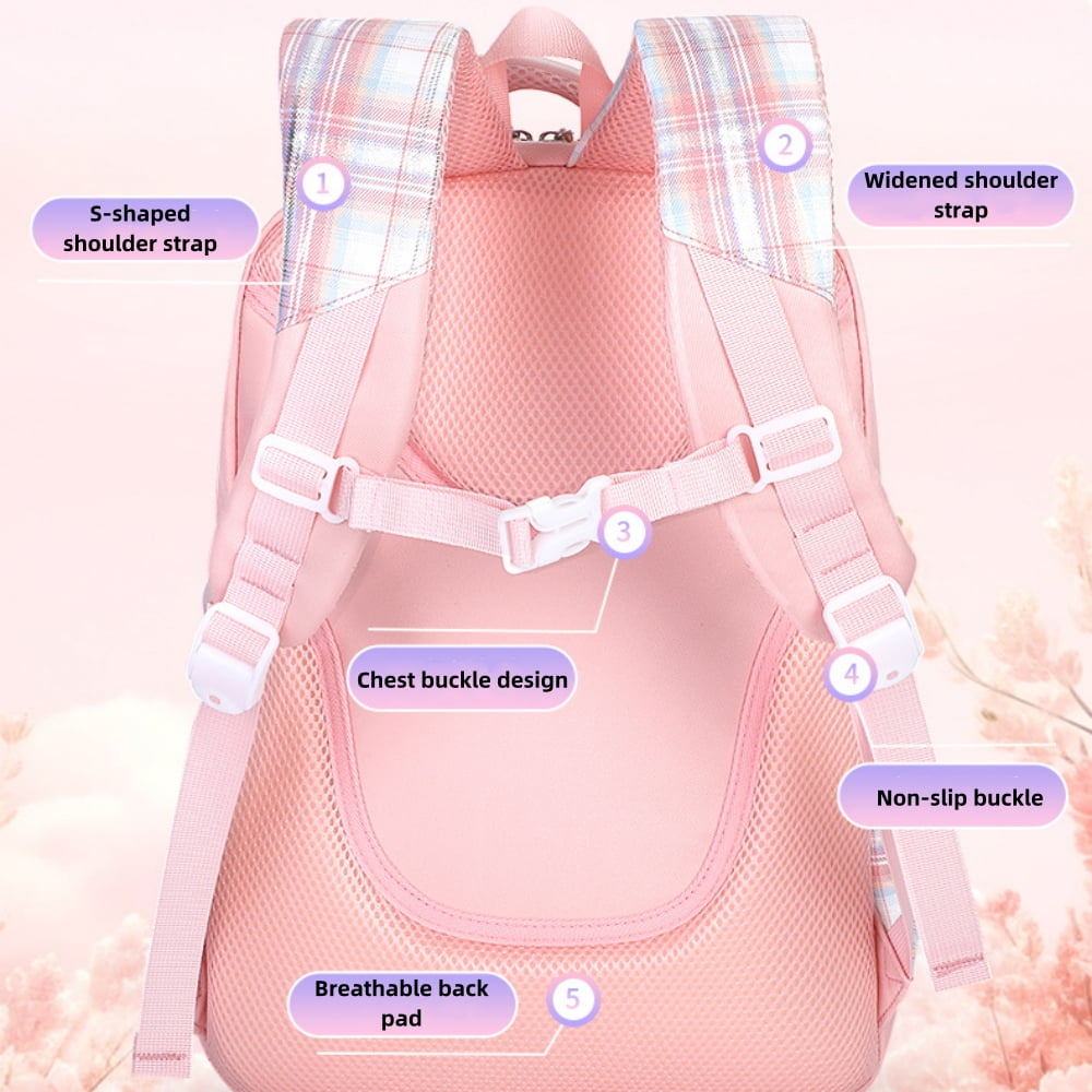 Tyethy Girls Backpack School Backpack for Kids, Cute Bookbag, Waterproof Middle School Bags, Pink