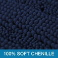 thumbnail image 2 of Alfombra de baño H.VERSAILTEX extragruesa a rayas de chenilla azul marino, 2 of 6