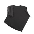 thumbnail image 2 of Base Mark Women's Black Chiffon Wrap Irregular Tee T-Shirt - S, 2 of 2