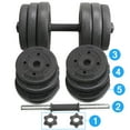 thumbnail image 5 of Yaheetech 44LB Dumbbell Set Adjustable Weight Plates, Black, 5 of 9