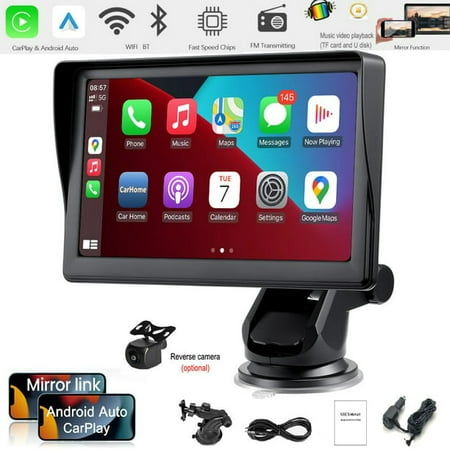 7'' Touch Screen Wireless Appl Carplay and Android Auto for Car Radio Stereo,Appl Carplay with Support Mirror Link, Bluetooth 5.0, GPS Navigation,FM, Music, Video