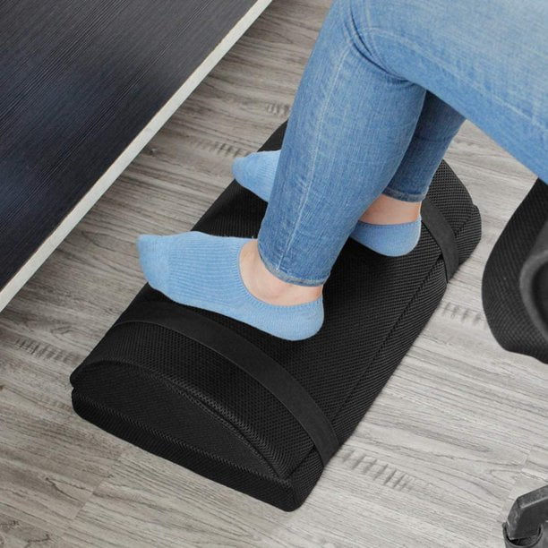 Foot Cushion Leg Rest Body Balance Foot Rest Cushion Office Foot Rest Travel Foot Rest Pillow Half Cylinder Pillow Footrest for Desk Black, 16.7 x 9.6 x 4.7 Inches 
