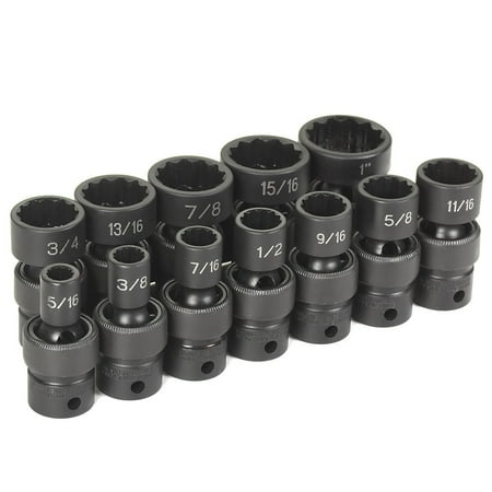 UPC: 0838780001302 | Grey Pneumatic 1612U 12-Piece 3/8 in. Drive 12-Point SAE Universal Impact Socket Set