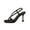 #244-Black, variant on Women's Spring Summer Fashion High Heel Sandals Comfortable Casual Versatile Wraparound Ankle Strap with Rhinestone Buckle Patent Leather Square Toe Design