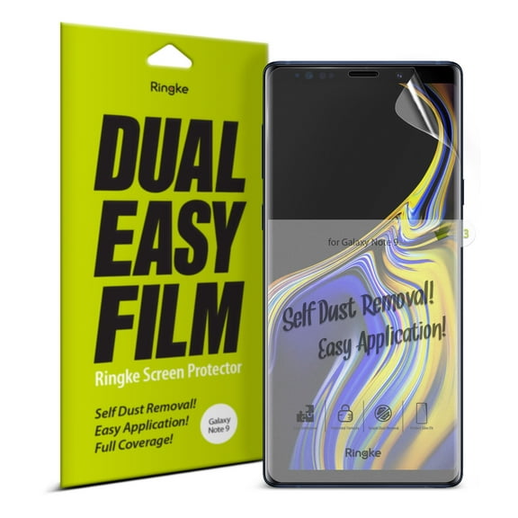 Galaxy Note 9 Screen Protector, Ringke [Dual Easy Full Coverage] [2 Pack] High Resolution [Anti-Smudge Coating] Easy Application Case Friendly Film Protector for Samsung Galaxy Note9 (2018)