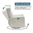 thumbnail image 4 of Power Swivel Rocking Recliner Chair, Electric Rocker Nursery Glider Chair, USB and Type-C Ports, Upholstered Teddy Fabric Reclining Single Sofa Chair for Living Room (Teddy Beige), 4 of 8