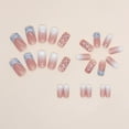 thumbnail image 4 of White French Tip Heart Press On Nails - Medium Square Glossy Nude Acrylic False Nails, 24Pcs style10 24 Fl Oz (Pack of 1), 4 of 4
