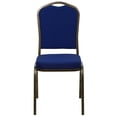 thumbnail image 5 of (10 PACK) Crown Back Banquet Dining Chair with Navy Blue Patterned Fabric - Commercial Quality Restaurant Chair, 5 of 8
