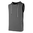thumbnail image 4 of uikmnh Men T Shirts Male Summer Solid Color Sleeveless Loose Fitness Sports Hooded Vest Top Size:2XL, 4 of 6
