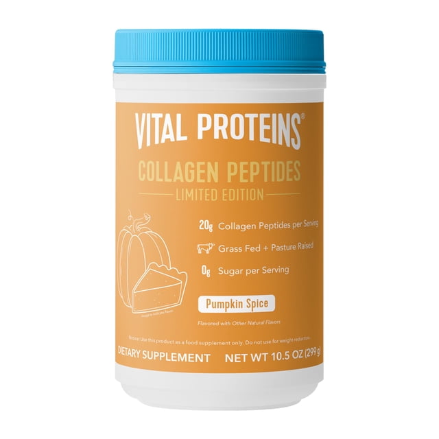 Péptidos de colágeno con especias de calabaza Vital Proteins®, 20 g. Péptidos de colágeno para cabello, piel, uñas y articulaciones saludables.