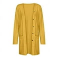 thumbnail image 6 of SDNall Long Cardigans for Women Color Long Sleeve Casual Tops Blouse with Pocket and Button Cardigan (Yellow, Sizes S-XXL), 6 of 9