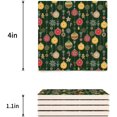 thumbnail image 3 of FMSHPON Merry Christmas Decor Colorful Xmas Ball Snowflakes Set of 4 Coaster for Drinks, Absorbent Ceramic Stone Coasters Cup Mat with Cork Base for Home Kitchen Room Coffee Table Bar Decor, 3 of 4