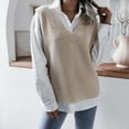 thumbnail image 3 of Vedolay Women's Fashion 2023 Long Sleeve Crewneck Cute Print Knitted Pullover Sweaters Beige,L, 3 of 3