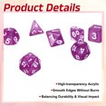 thumbnail image 3 of Polyhedral DND Dice Set, 7 Pcs DND Acrylic Dice for RPG Role Playing Table Games Tabletop Gaming Accessories, Pearl Pattern Rose Red, 3 of 6
