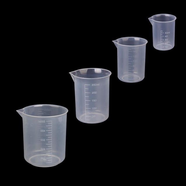 Taza Graduada Plástica Del Vaso de Precipitados Del Laboratorio Capacidad 50/150/250 / 500ml shamjiam Vaso de cocina de laboratorio transparente