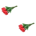 thumbnail image 3 of Monstrate 10 hermosas flores de PU para la decoración del hogar - Apariencia realista Amigable con las mascotas Fácil de limpiar Buena Rojo 2Conjunto, 3 of 6