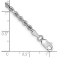 thumbnail image 2 of 14k White Gold Solid 2.9mm Sparkle Cut Rope Chain Anklet 9 Inch Lobster Claw-Anklet for Women and Men, 2 of 2