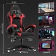 thumbnail image 4 of Bigzzia High-Back Gaming Chair PC Office Chair Computer Racing Chair PU Desk Task Chair Ergonomic Executive Swivel Rolling Chair with Lumbar Support for Back Pain Women, Men (Red), 4 of 7