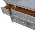 thumbnail image 3 of Benjara Cile 56 Inch Dresser, 7 Gliding Drawers, Gray Wood, Round Nickel Handles, 3 of 5