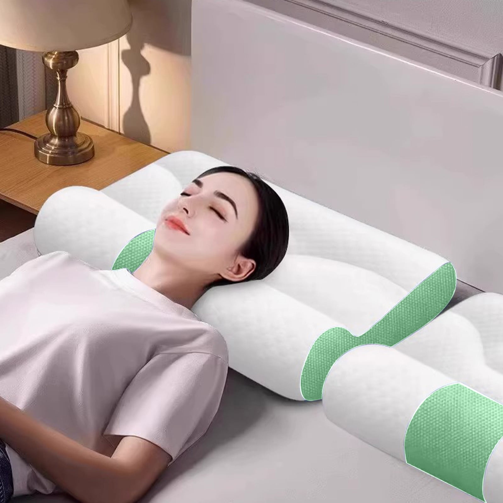 Pxyqht Cervical Pillow for Neck Pain Relief Ergonomic Foam Neck Support Pillow for Side Sleepers Comfortable Cervical Support Suitable for All Sleep Positions
