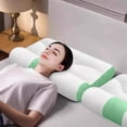 thumbnail image 6 of EazyTech Ergonomic Cervical Pillow Memory Foam Pillow for Side Back Stomach Sleepers, Orthopedic Neck Support Pillow for Adults, Home Travel Bed Pillows 12x20in Green, 6 of 7
