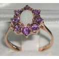 thumbnail image 2 of LBG British Made 10k Rose Gold Natural Opal & Amethyst Womens Engagement Ring - 33 size options - Size 8, 2 of 5