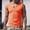 Orange, variant on Summer Sleeveless V Neck Spandex Tank Tops for Men Blue Spring Casual Tee Shirt Top Blouse