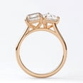 thumbnail image 4 of solitaire jewels 3TCWPea and Emerald Cut Moissanite Toi Et Moi Engagement Ring For Women, 18K Rose Gold, 4 of 6