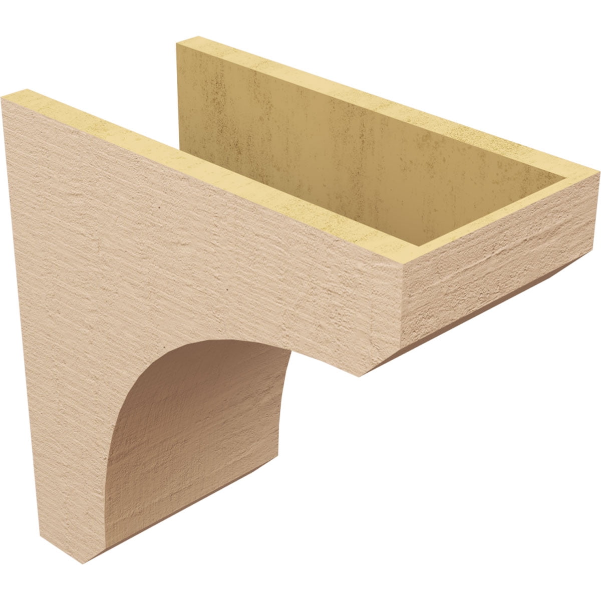 8"W x 16"D x 16"H Classic Legacy Rough Cedar Woodgrain TimberThane Corbel, Primed Tan