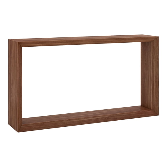 Evelyn&Zoe Modern Farmhouse 55" Wide Satin Walnut Console Table