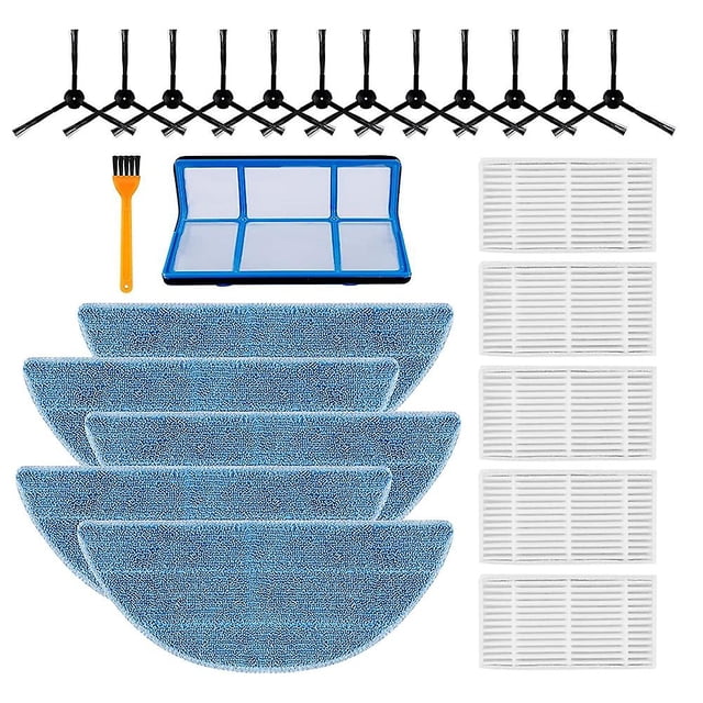 Reemplazo de robots de barrido Filtro Hepa de Cepillo Lateral de filtro 24 Uds para Robot Ilife V3s/v5s/v5/v3l