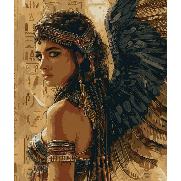 Paint by Numbers for Adults-Egyptian Girl- Drawing Paintwork DIY Paint by Number Kits Art Crafts for Home Wall Decor 16"X20"
